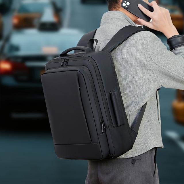 TEMU Moqueta de negocios expandible 32L con gran capacidad, mochila multifuncional para universitarios, diseño moderno y portátil para viajes, ideal para adolescentes