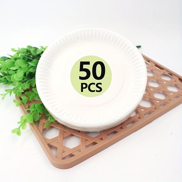 TEMU /7/9inch Thick Disposable Cake Trays - In A Of Colors - Safe - Great For Easy Snacks, Salads, Family Dinners And Diy Crafts - Sturdy, Leak-proof And Convenient