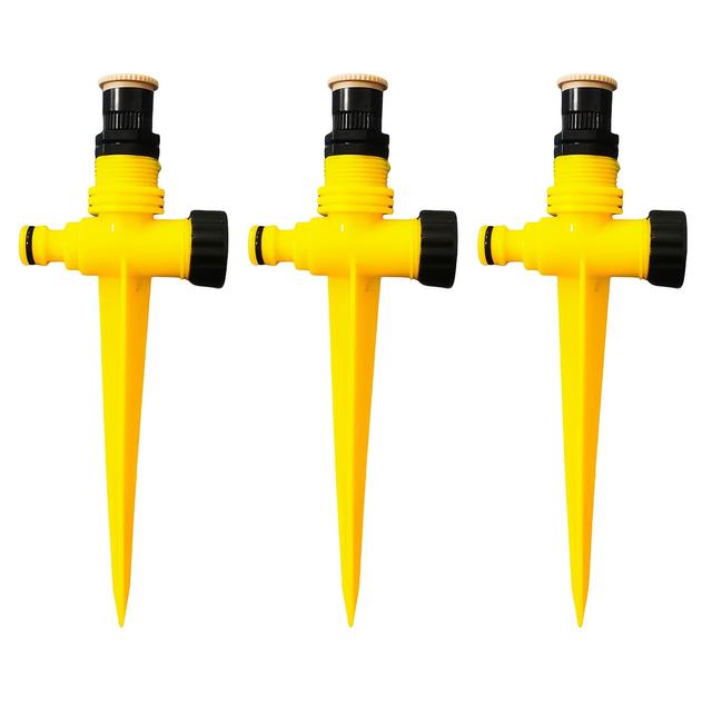 TEMU Set Of 3 Automatic Garden Sprinklers With 360° Rotation - Ideal For Lawns, Agricultural , And Greenhouses!