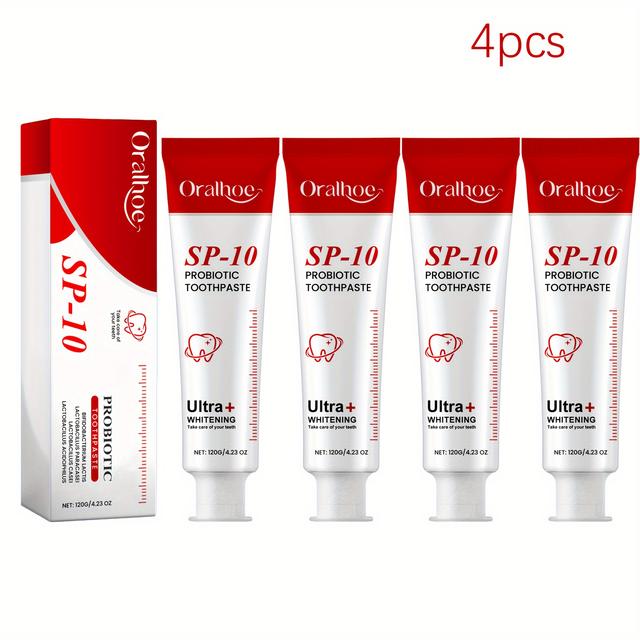 TEMU Set Of 4 120g Probiotic Toothpaste, Gently Cleans And Cares For Teeth And Oral Health