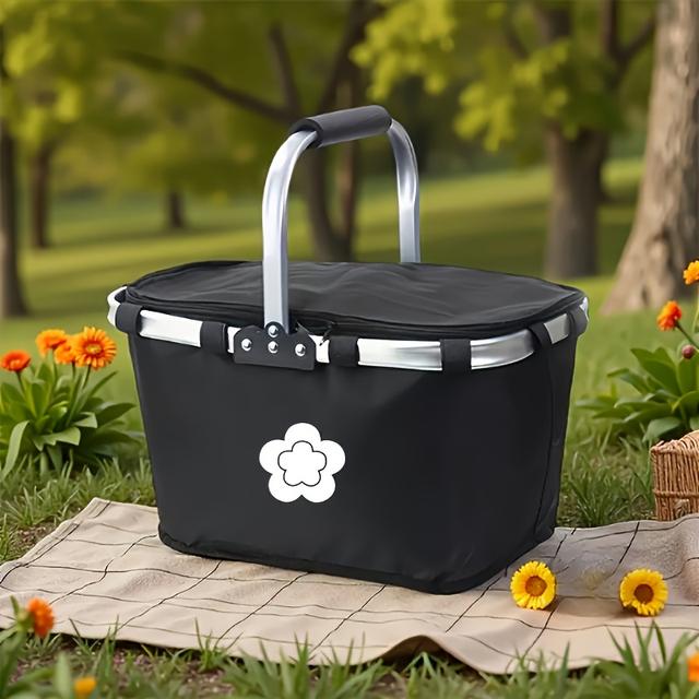 TEMU 軽量フードストレージクーラー - コンパクトで持ち運び便利なアウトドアクーラーボックス、頑丈なハンドル＆ブラックトリム付き、手洗い可能な、キャンプ・旅行・・BBQに最適 - 飲み物や食事に広々としたスペース