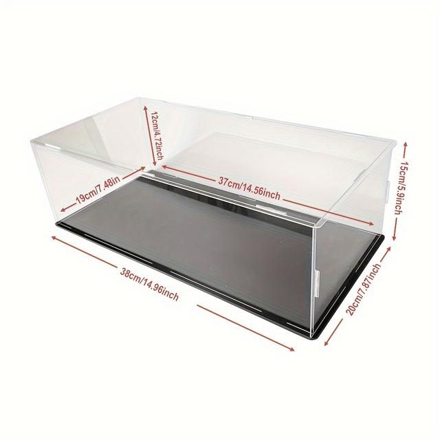 TEMU 1 Set 14.57x7.48x4.72 Inches Transparent Acrylic Display Case Easy Assembly Firm Car Model Collectible Ornaments Dustproof Collectibles Showcase