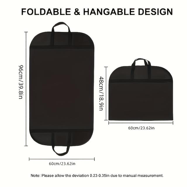 TEMU Prodyšný obal na oblek z netkané textilie, určený pro ochranu proti prachu, s přenosnou rukojetí pro organizaci šatníků, cestovní úložný a ochranu košil, kabátů, šatů a bund