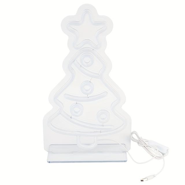 TEMU A Neon Sign Light In Of A Christmas Tree, Featuring A 'merry Christmas' , Suitable For Bedroom, Bar, Holiday Decorations, And Parties.