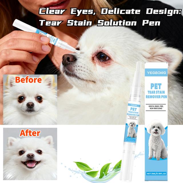TEMU Pet Tear Stain Cleaning Pen Suitable For Long And Short-haired Dogs And Cats, Gentle Plant Ingredients To Remove Tear Stains And Eye Dirt. Ideal For Daily Eye Care And Cleaning For Pets