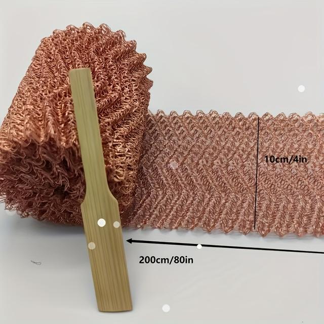 TEMU Pure Copper Wire Mesh For Distilling , Filtering Gas And Liquid, And Insect Protection, Knitted With 4 Needles.