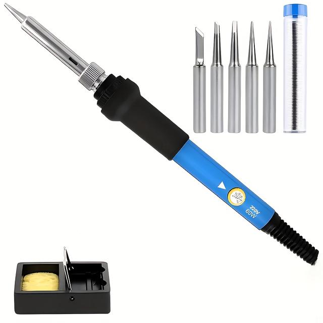 TEMU 60w Electric Soldering Iron Kit Featuring Adjustable Temperature For Repair Work