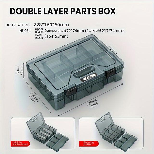 TEMU Airaj Parts Box With Free Dividers, Pressure Resistant, Durable, And Multifunctional For Storing Hardware Tools