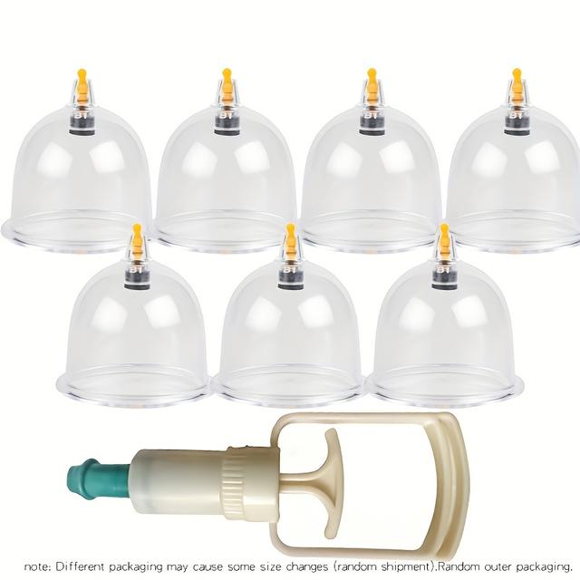 TEMU Conjunto de Ventosas Multifuncionais com Bomba de Sucção a Vácuo, 8 unidades, para Uso Doméstico, Ferramenta de Massagem para Corporais com Sucção a Vácuo, Presente para do Pai