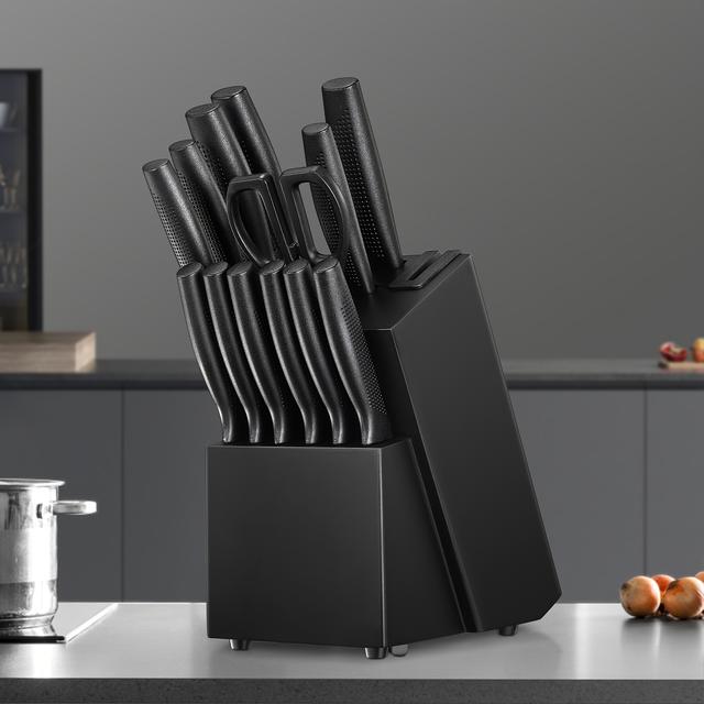 TEMU Kitchen Knife Set, 14pcs Knife Block Set With Built-in Sharpener, Stainless Steel Kitchen Knife Set With Block, Dishwasher Set, Kitchen Utensils, Kitchen Gadgets Gifts For Mom Or Dad