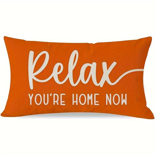 TEMU 1pc Rustic Country Style Linen Throw Pillow Cover 12x20 - 're - Machine Washable, Zippered, Woven Lumbar Cushion Case For Various Room Types, Farmhouse Fall Porch Sofa Decor