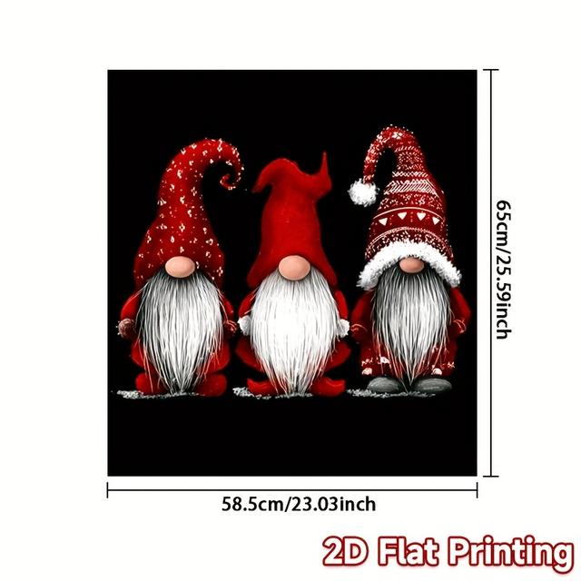 TEMU 1pc Soft Magnetic Christmas Gnomes Refrigerator - Red & Cabbage-style Suitable For Home Decorations, Dishwasher, Reusable Vinyl Sticker (23.03*25.59 Inch) Holiday Gift For Fridge, Doors, 2d Flat