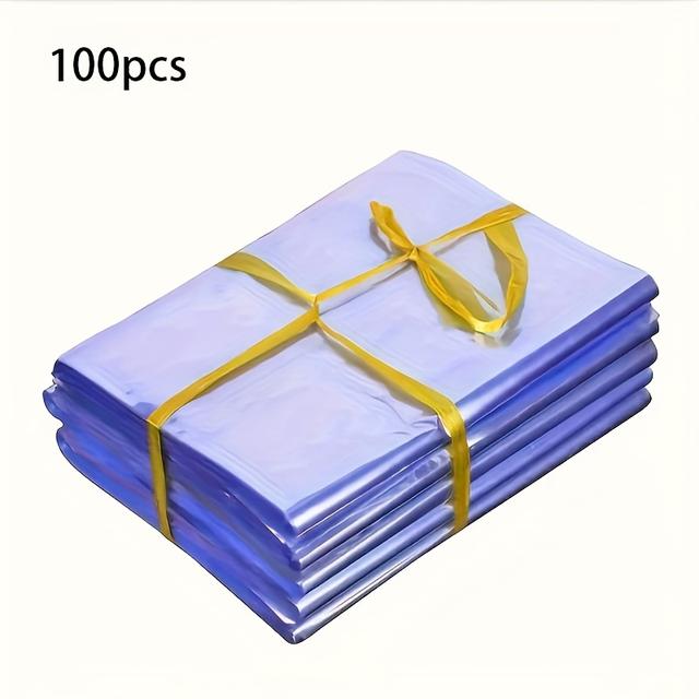 TEMU 100 Heat Shrink Bags (10*15cm) For Gift Wrapping, Basket Bags, Clear Heat Shrink Bags, Gift Boxes, Gift Supplies, Transparent Sealing Film, Heat Shrink Film.