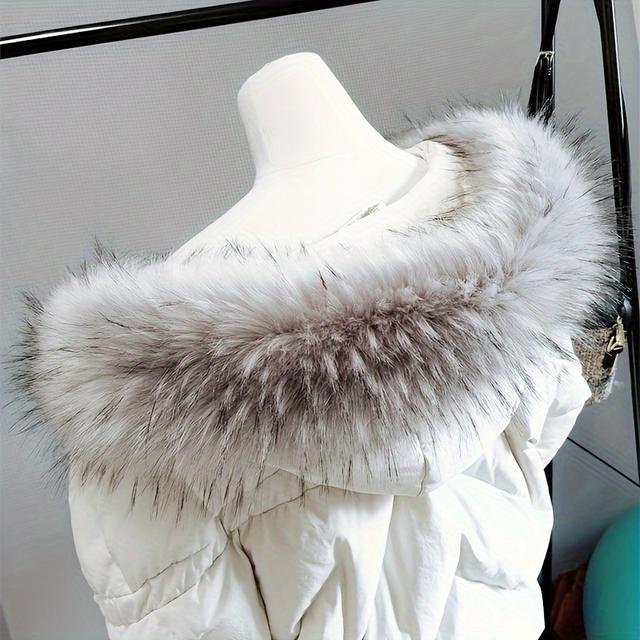 TEMU Luksusní Umělý Kožíšek na Límec - Měkký, Snímatelný a Nastavitelný Doplňek s Nadýchanou Kapucí pro Zimní Kabáty, Bundy a - Dodává Vašemu Vrchnímu Oblečení Dotek a