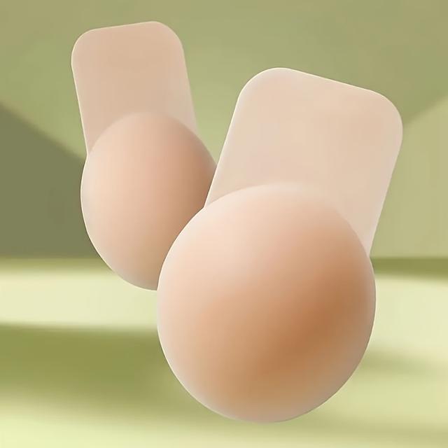 TEMU 1 زوج من لصقات الثدي القابلة لإعادة الاستخدام بدون حمالات: أغطية حلمات رفع غير مرئية لملابس النساء الداخلية