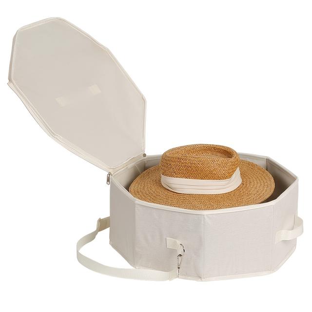 TEMU Large Capacity Foldable Hat Storage Box For Women And Men, Cardboard With 1 Door Hook Hanger – Travel Cowboy Hat Organizer & Bag