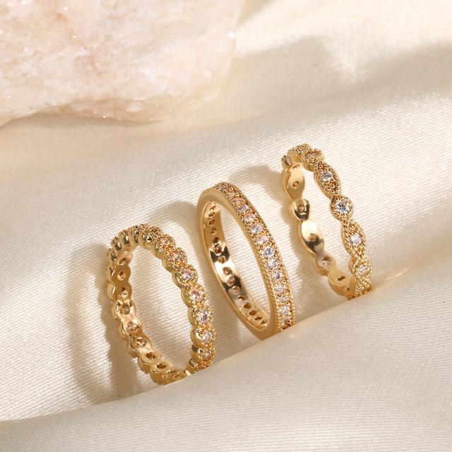 TEMU 3pcs Fashion Stackable Rings Set