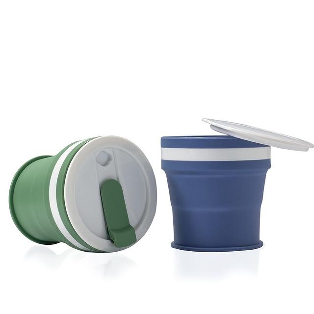 TEMU 2팩 S GRACEEASE 실리콘 여행용 컵, 뚜껑 포함, 350ml - 접이식, BPA 프리, 세척용 세탁기 안전, 깨지지 않는, 캠핑, 하이킹, 야외 활동용 재사용 가능한 컵 - 디자인, 데이, 추수감사절, 크리스마스, 할로윈, 새해를 위한 완벽한 선물