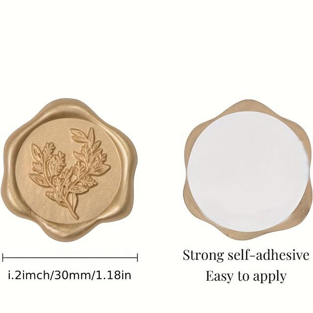 TEMU Autocollants de à cire - 50 autocollants dorés métalliques brillants auto-adhésifs Prosecco pour enveloppes d'invitations de mariage, parfaits pour les invitations, Noël et de cadeaux