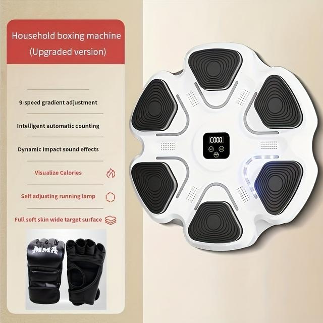 TEMU Portable Music Boxing Trainer - Usb Rechargeable, Abs Material, Ages - Ideal For Home & Gym Workouts