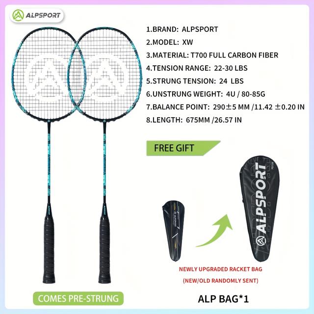 TEMU Alp Xw 6u For Weights Up To 30lbs, Genuine Official Badminton Complete Set From Alpsport