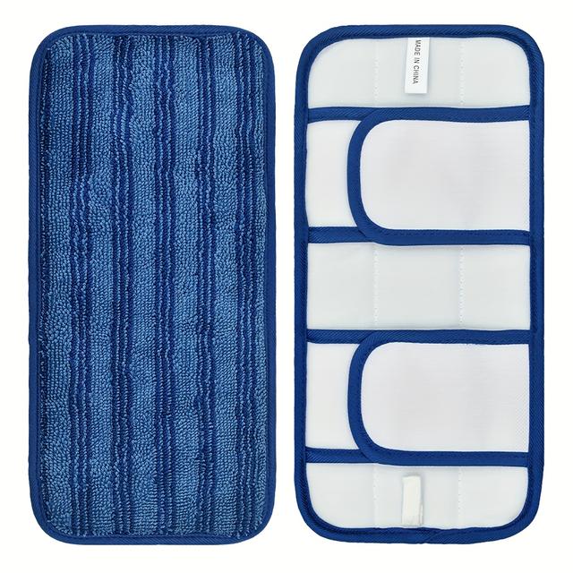 TEMU ユナイ 2個セット 掃除用モップ交換パッド、掃除機対応、簡単組み立て、ダーニング、深い洗浄可能、再利用可能なモップリフィル、キッチン・バスルームタイル掃除アクセサリー用 青・緑・紫