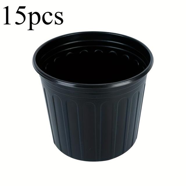 TEMU 15pcs Extra-large 1 Gallon Soft Nursery Pots - Thick, Breathable & Plastic For Indoor/outdoor Planting