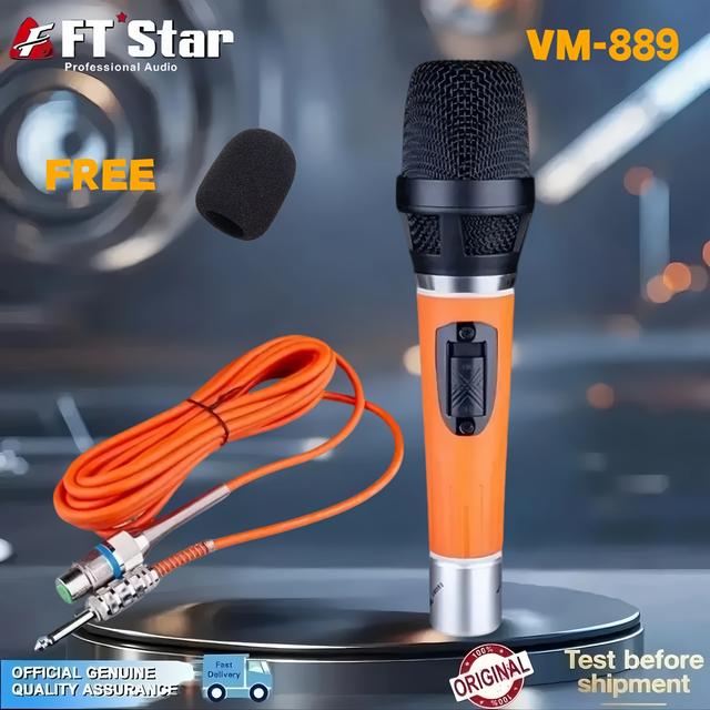 TEMU The Vm-889 Includes A Microphone Foam Cover, A , And Dynamic Wired Microphone