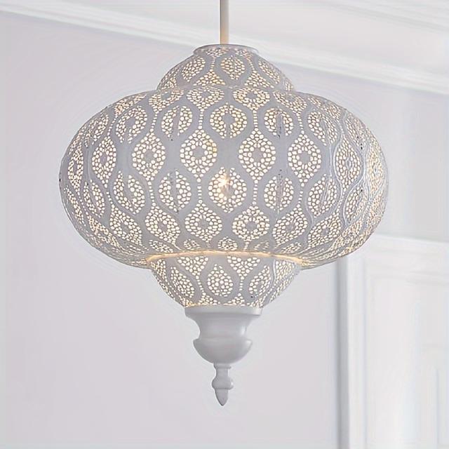 TEMU Abat-jour Fretwork à Montage Facile - Lanterne Métallique - Blanc - Abat-jour , Cordon ni Ampoule