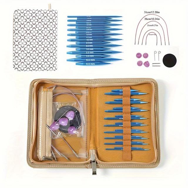 TEMU Un set di 31 strumenti per , maglia per maglioni, uncinetto, ago staccabile, ago a , 5+8 aghi a , un set di 9