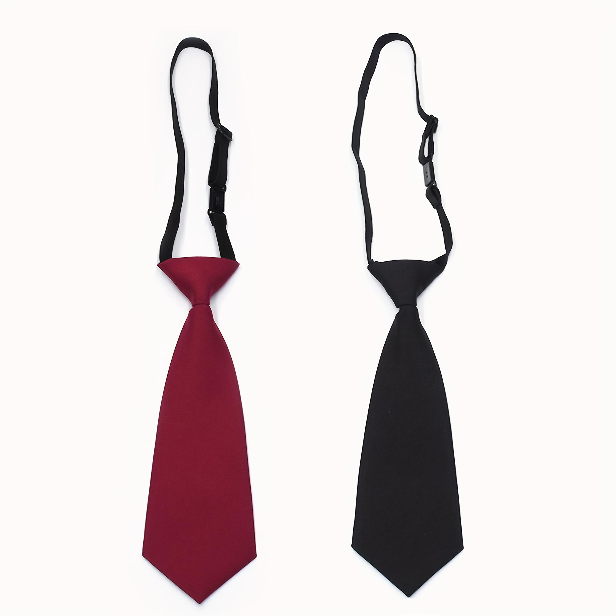 TEMU 2pcs Black No-tie Personalized Small Tie Short, Suitable For School Uniform Shirt Additions School Group Performance Tying
