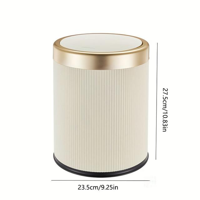 TEMU 12L Duży Pojemny Luksusowy Kosz Kuchenny z Podwójnym Wewnętrznym Wiadrem, Szczelny Owalny Plastikowy Kosz na Odpadki do Salonu, Kuchni, Łazienki - Nie Wymaga Prądu