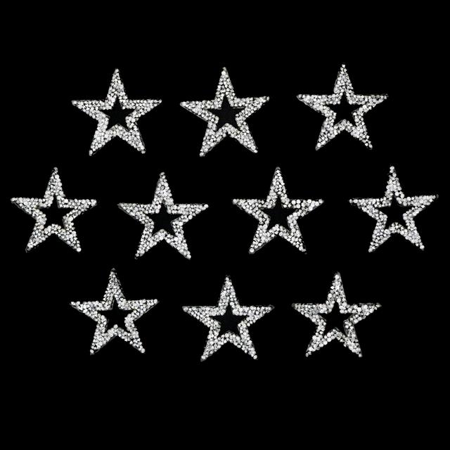 TEMU 10pcs Sparkling Rhinestone Star Stickers - Self-adhesive, White, Car, Bag, Cup Diy Decorations, Diy Decoration | Glittery Stars | Rhinestone Adhesive, Star Decorations