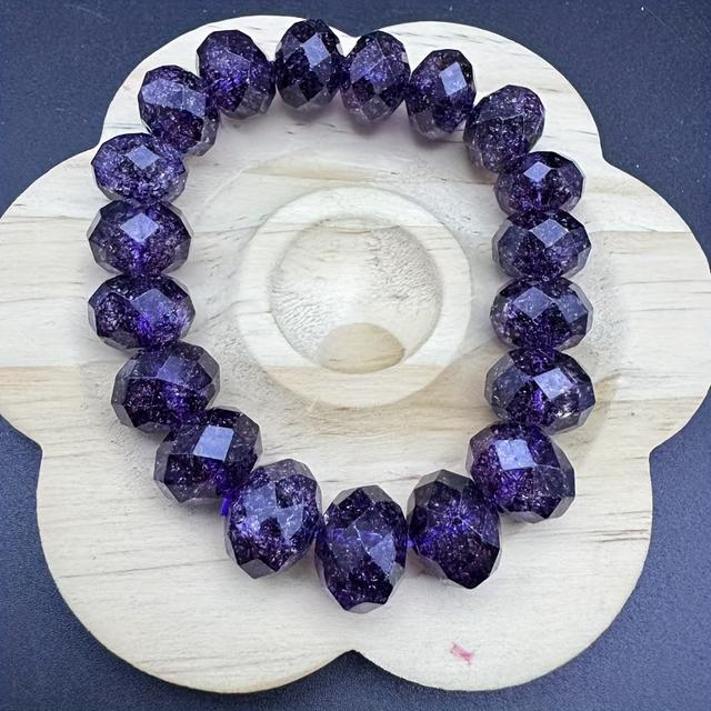 TEMU Bohemian Amethyst Bracelet - Birthstone, Casual Attire & Special Occasions