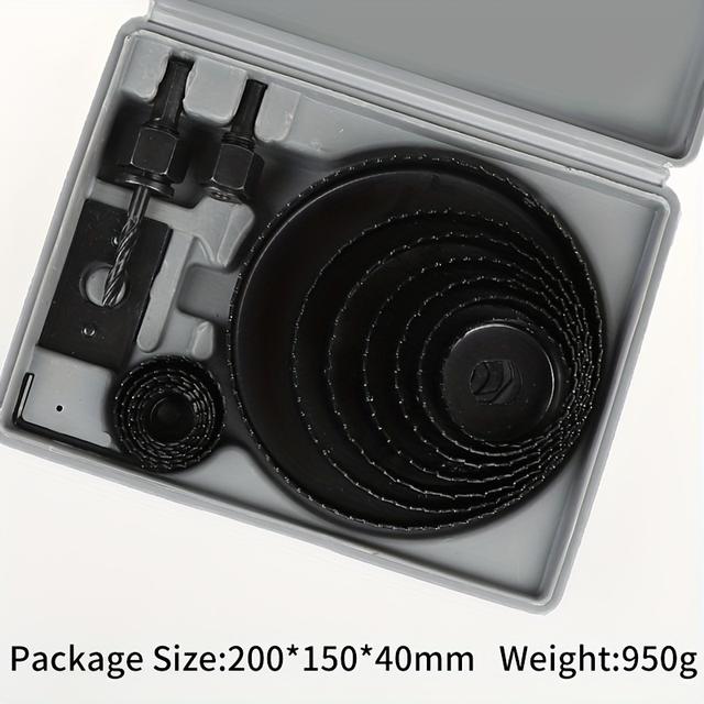 TEMU Woodworking Hole Opener For Gypsum Board Drilling, Woodworking Decoration Hole Opener 19-127mm Diameter Drill Bit For Wood, Plastic, Gypsum Board With Storage Box