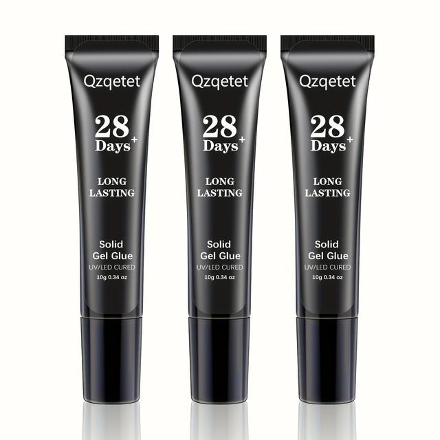 TEMU Nail Glue For Nail Tip, 3pcs * 10g Solid Gel Nail Glue For Nails, Upgraded Nail Glue, Strong For Nails, Nail Glue For Pressing Needs Curing, , +lasting