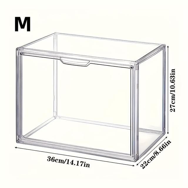 TEMU 1pc Multifunctional Transparent Display Cabinet, Acrylic Material Large Capacity Storage Box, Suitable For Dolls, Bags, Shoes, Cosmetics, And Sports Souvenirs Display Box