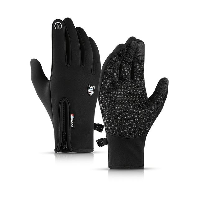 TEMU Ein Paar Outdoor-Radschuhe für Damen und Herren, winddicht, Fleece-futter, warm und touchscreen-kompatibel zum Skifahren