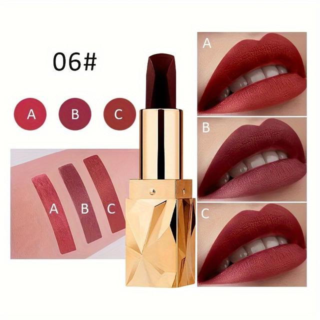 TEMU 3-in-1 Lipstick, Three-sided Color Changing Lipstick, With 3 6-color Options