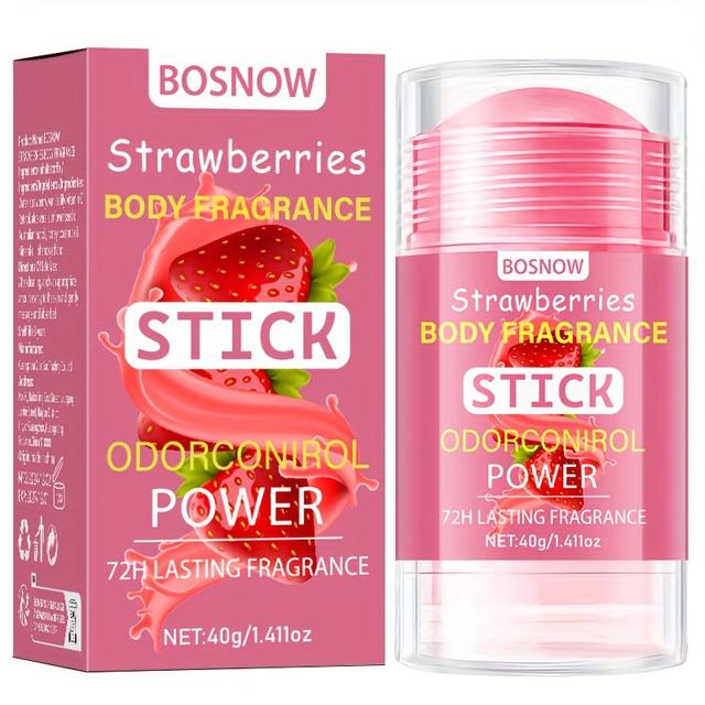 TEMU 40g Barra de Corporal de Fresa, Hidratante , Refrescante, Adiós al Olor Corporal, Rechaza la Vergüenza, la , Diseño en Barra, Fácil de Llevar, Uso en Cualquier , No Ensucia , Mereces Tenerla