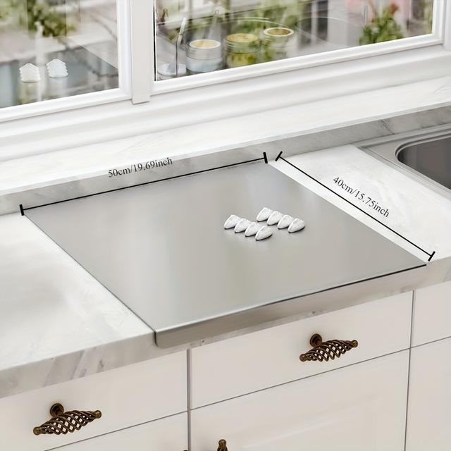 TEMU Planche à Découper en Acier Inoxydable, Planche à Pâtisserie, Planche à Découper les Fruits, Planche à Pétrir pour Pâtisserie