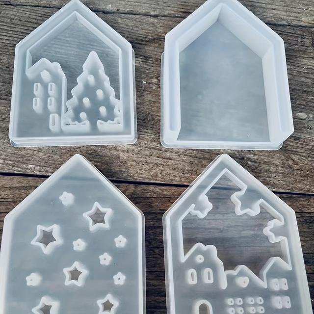 TEMU 4pcs & Love-themed Silicone Molds For Diy Resin & Baking - - Decorations , Star, And Moon Cut-outs, Moon Silicone Mold