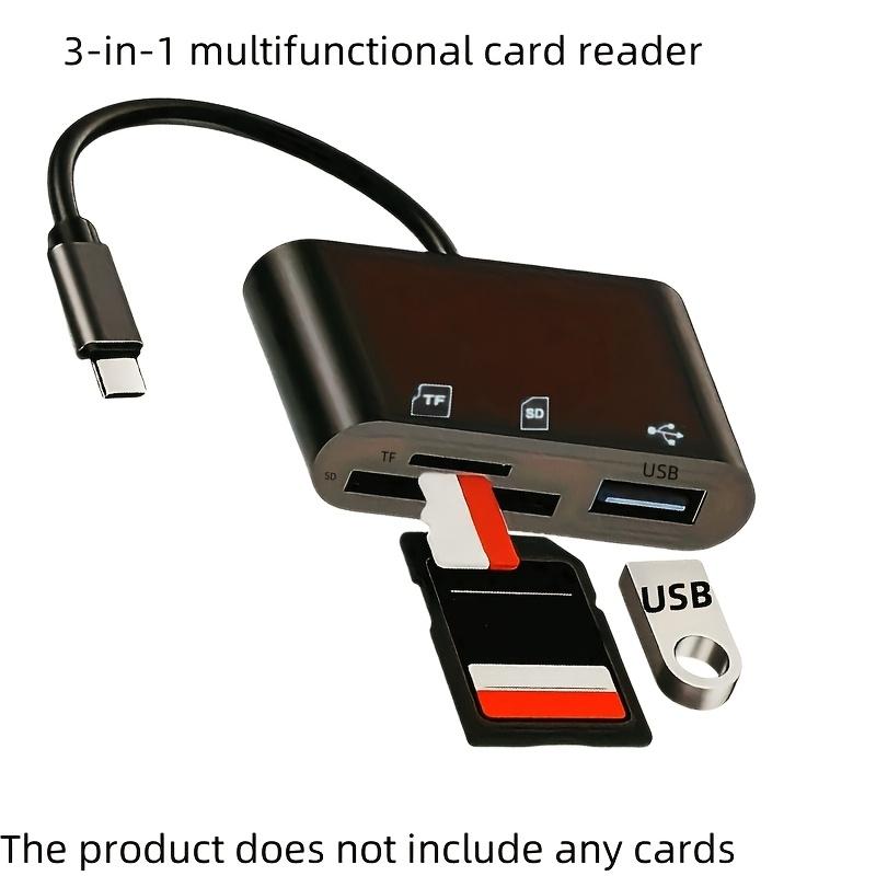 TEMU 3-in-1 Usb-c Sd Card Reader With Dual Slots & Usb-c Port - Compatible With , /air/mini, , And More Usb- - Fast Data Transfer, Usb Reader, Device Connectivity, Modern Connectivity, Transfer