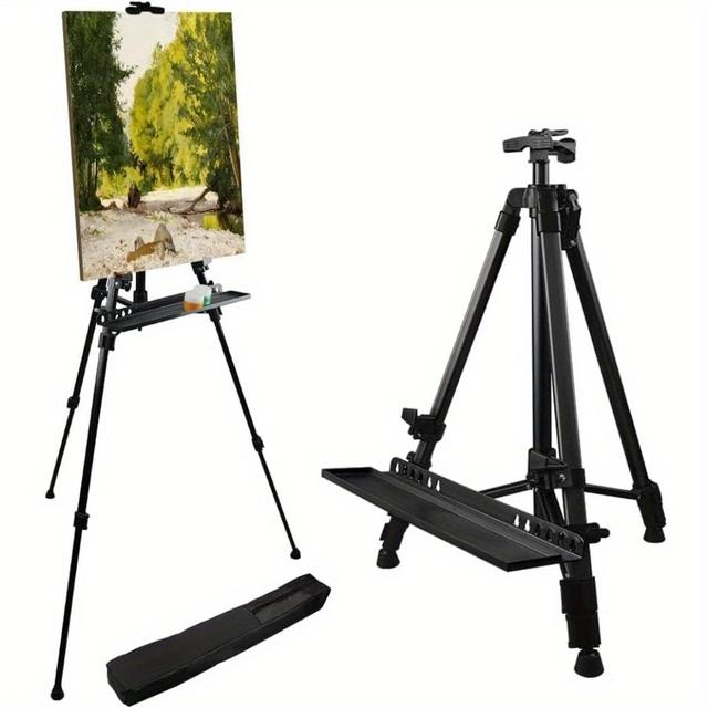 TEMU Height Adjustable Art Easel With Paint Tray Adult Tripod Stand