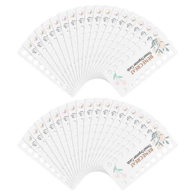 TEMU 36 Sheets Superfindings 18-position Embroidery Thread Organizer Cards - , Winding Boards For Stitch, Sewing, And Craft Storage, 150x70mm, 10.5mm Holes, Embroidery Supplies