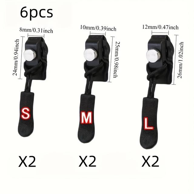 TEMU Kit de reparación de cremalleras de 6 piezas en 3 tamaños, cremallera de desmontaje rápido sin costura, sin cremallera, para chaquetas, bolsos, abrigos, ropa