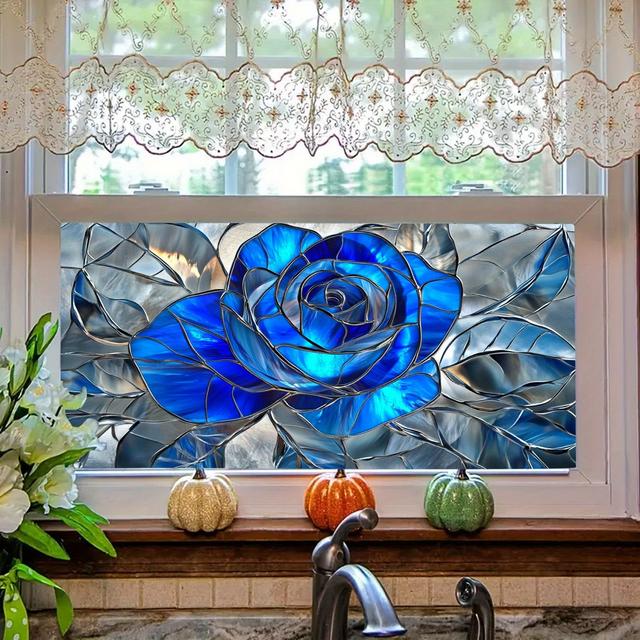 TEMU 2d Flat Colored Glass Window Film, Pvc Window Sticker Decoration For Living Room/bedroom/kitchen/bathroom/balcony/office, Home Decor