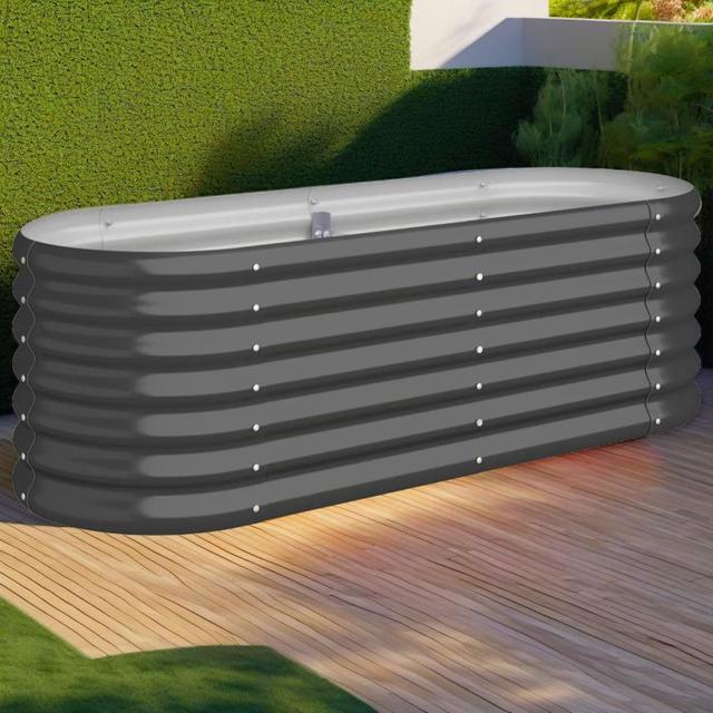 TEMU Garden Metal Raised Bed Color 114x40x36 Cm Durable Powder- Coated Steel Planter Box For Vegetables And Flowers