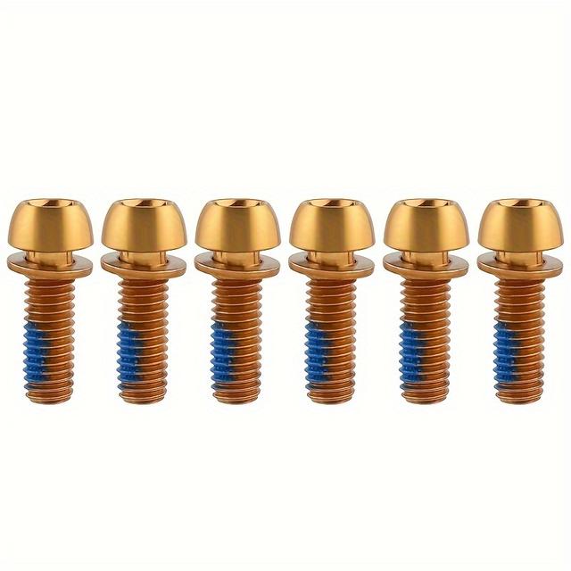 TEMU Colorful Screw For Locking The Crank Handlebar, M6*17mm Disc Brake Caliper Screw For Bikes.