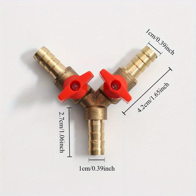 TEMU 1pc Alloy 3-way Y-type Valve Adapters Are Ideal For Fuel, Water, Oil And Air